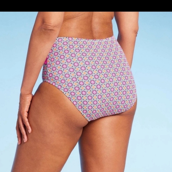 Lands' End Women's UPF 50 Full Coverage High Waist Twist-Front Bikini Bottom M - Picture 4 of 9